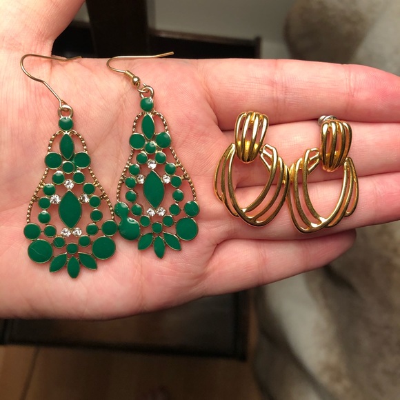 14 pair Lot STATEMENT fashion dangle/stud earrings - Picture 5 of 16